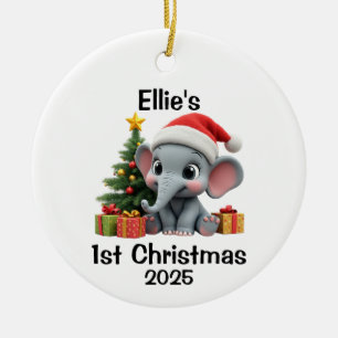Décoration En Céramique Noël Éléphant Bébé