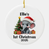 Décoration En Céramique Noël Éléphant Bébé (Dos)