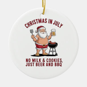 Décoration En Céramique Noël en juillet : Pas de lait, pas de biscuits, ju