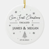 Décoration En Céramique Noel engagé, Fiançailles personnalisé (Devant)