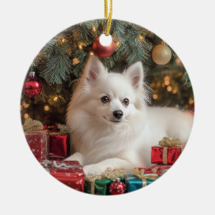Décoration En Céramique Noël Eskimo Chien américain