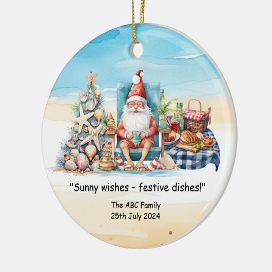 Décoration En Céramique Noël Été Père Noël En Juillet (Gauche)