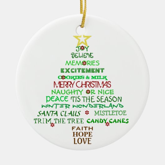 Décoration En Céramique Noël exprime l'ornement d'arbre (Devant)