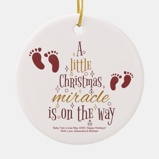 Décoration En Céramique Noël Faire-part de grossesse miracle (Devant)