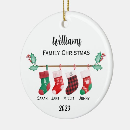 Décoration En Céramique Noël familial personnalisé (Gauche)