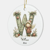 Décoration En Céramique Noël Fée Cosy Initiale Fête Personnalisée (Gauche)