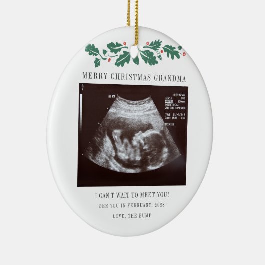 Décoration En Céramique Noël Fête grand-mère Keepsaké Ultrasound (Droite)