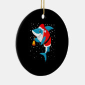 Décoration En Céramique Noël - Funny T-shirt requin de Noël (Droite)