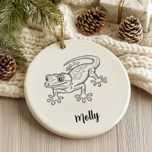 Décoration En Céramique Noël Gecko Personnalisé