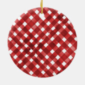Décoration En Céramique Noël Gingham Rouge Rustique (Dos)