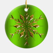 Décoration En Céramique Noël Gold Star Feu de neige vert Noël (Dos)