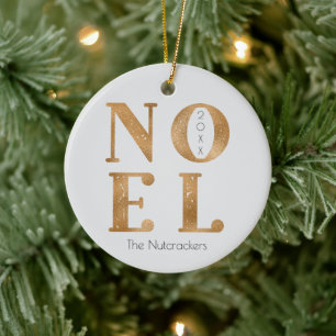 Décoration En Céramique Noel Gold Typographie Noël Photo