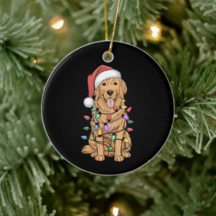 Décoration En Céramique Noël Golden Retriever Amoureux des chiens Cadeau M