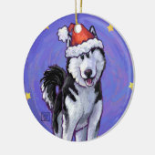 Décoration En Céramique Noël Husky (Gauche)