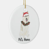 Décoration En Céramique Noël Husky personnalisé (Droite)
