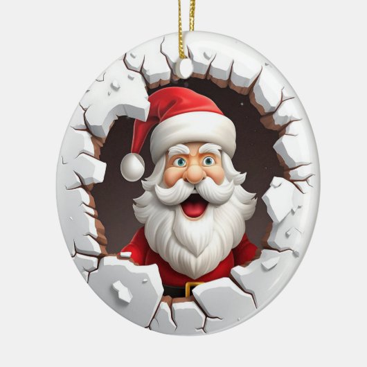 Décoration En Céramique Noël Jolly Père Noël 3D (Gauche)