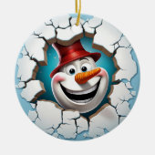 Décoration En Céramique Noël Jolly Snowman 3D (Devant)