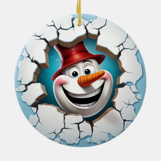 Décoration En Céramique Noël Jolly Snowman 3D (Dos)