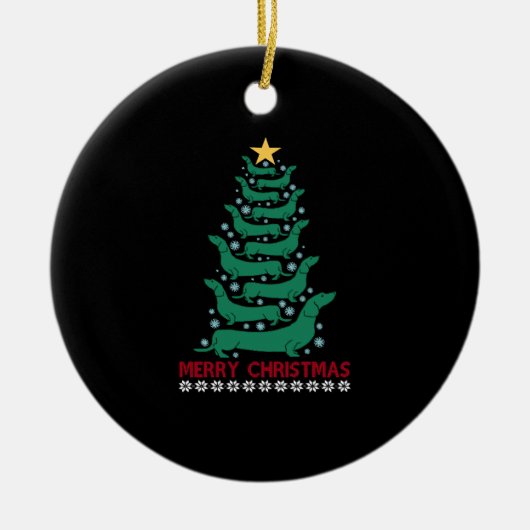 Décoration En Céramique Noël Joyeux Noël Joyeux Noël Doxie Chien Amour (Devant)