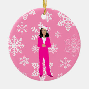 Décoration En Céramique noël kamala harris père Noël rose glacé