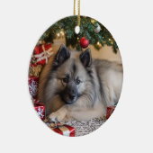 Décoration En Céramique Noël Keeshond (Droite)