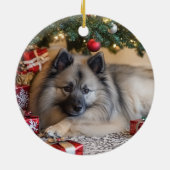 Décoration En Céramique Noël Keeshond (Dos)