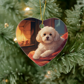 Décoration En Céramique Noël Maltais Unique, Cadeau Pour Amoureux de les c