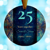 Décoration En Céramique Noël mariage anniversaire or turquoise