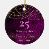 Décoration En Céramique Noël mariage anniversaire parties scintillant or v (Devant)