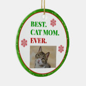 Décoration En Céramique Noël Meilleur Chat Maman Jamais Photo (Droite)