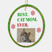 Décoration En Céramique Noël Meilleur Chat Maman Jamais Photo (Gauche)