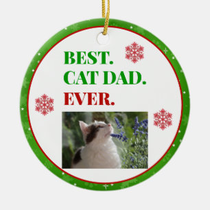 Décoration En Céramique Noël Meilleur Chat Papa Jamais Photo