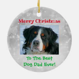 Décoration En Céramique Noël Meilleur Chien Papa Jamais Un Animal Photo