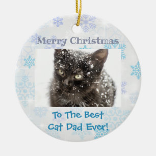 Décoration En Céramique Noël Meilleur père de chat Jamais une photo d'an