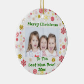 Décoration En Céramique Noël Meilleure maman Ever Enfants Année photo (Droite)