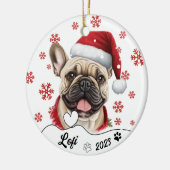 Décoration En Céramique Noel mignon Français Bulldog Personnalisé (Gauche)