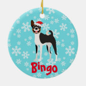 Décoration En Céramique Noël mignon Personnalisé Basenji Tan Noir (Dos)