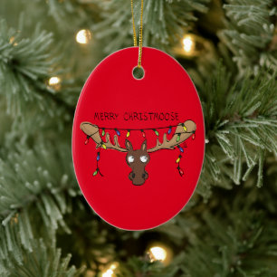 Décoration En Céramique Noël Moose mignonne drôle Christmoose