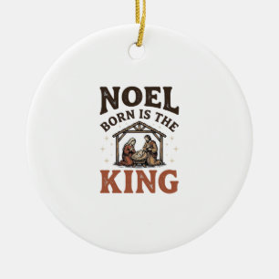 Décoration En Céramique Noël Né Est le Roi Nativité Vintage Noël