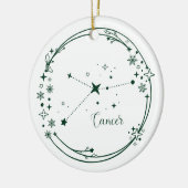 Décoration En Céramique Noël Nom personnalisé Cancer Panneau zodiaque vert (Gauche)