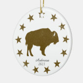 Décoration En Céramique Noël occidental américain Buffalo personnalisé (Gauche)