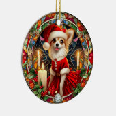 Décoration En Céramique Noël ornemental Père Noël Chihuahua (Droite)