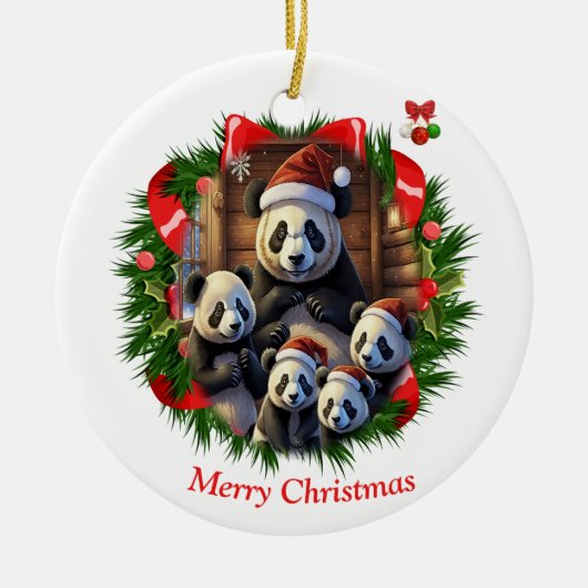 Décoration En Céramique Noël Ours Panda (Devant)
