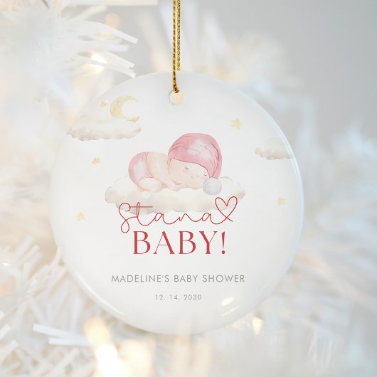 Décoration En Céramique Noël Père Noël bébé fille douche