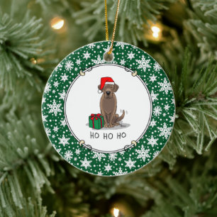 Décoration En Céramique Noël Père Noël Chocolat Labrador Retriever Cute