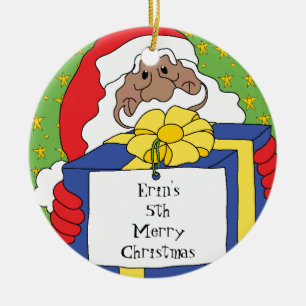 Décoration En Céramique Noël Père Noël de couleurs présente