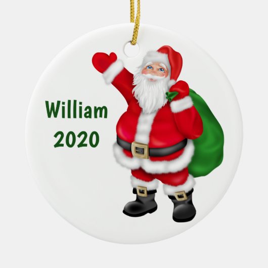 Décoration En Céramique Noël Père Noël personnalisé (Devant)