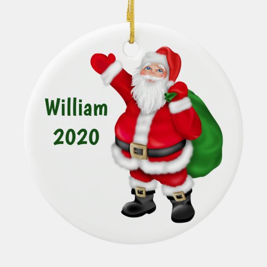 Décoration En Céramique Noël Père Noël personnalisé (Dos)