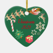 Décoration En Céramique Noël père Noël Reindeer (Devant)