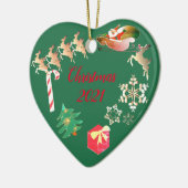 Décoration En Céramique Noël père Noël Reindeer (Gauche)